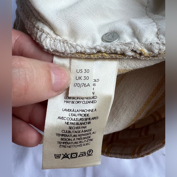 Pilcro by Anthropologie Yellow and Cream Striped High Waist Shorts 30 - Picture 10 of 15